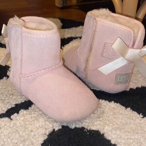 UGG Light Pink Infant Boots with Ribbon